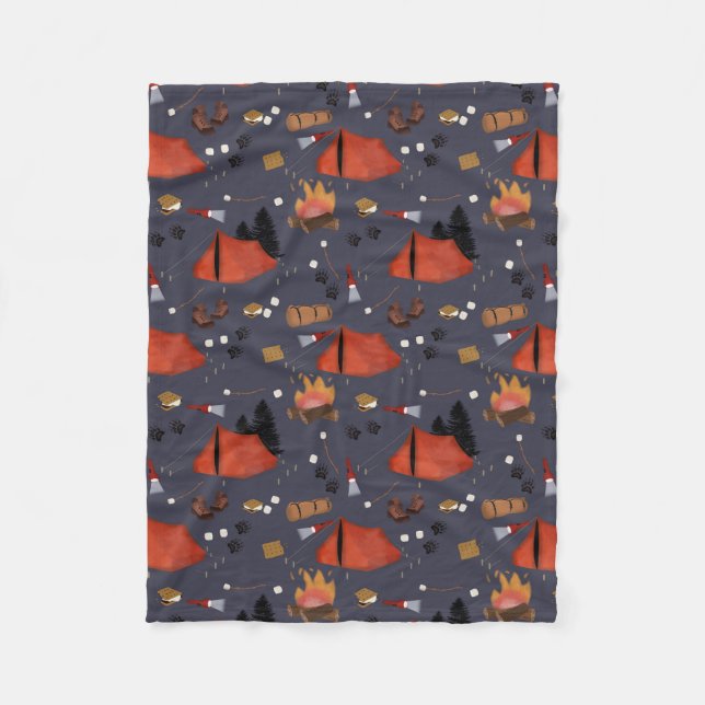 Manta Polar Acampada al aire libre de verano en Camping (Anverso)