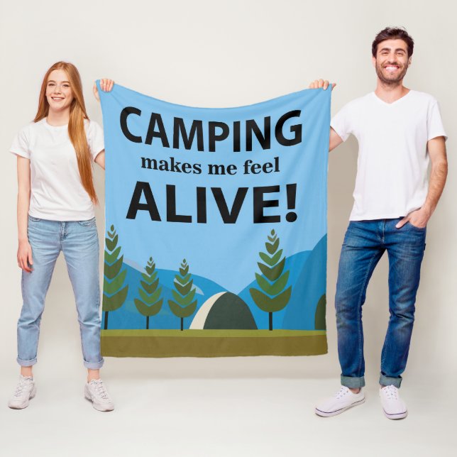 Manta Polar Acampar Me Hace Sentir Vivo Acampar (In situ)