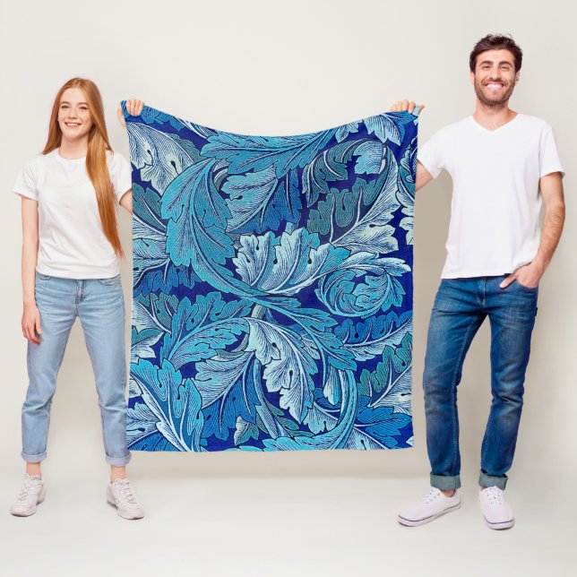 Manta Polar Acanthus Blue, William Morris (In situ)