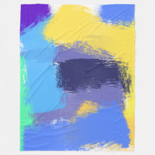 Manta Polar Acariciónes de pincel vívidos abstractos