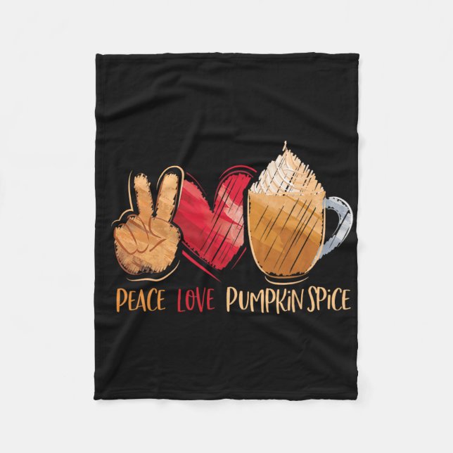 Manta Polar Acción de Gracias Caída Mujeres Paz Amor Calabaza  (Anverso)