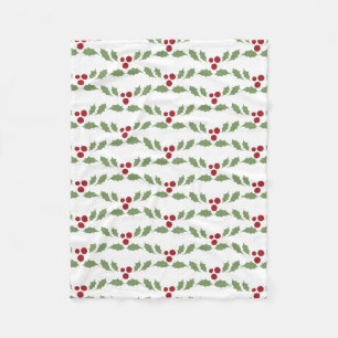 Manta Polar Acebo Navideño Festivo
