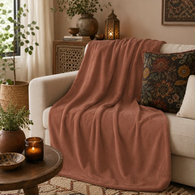 Manta Polar Acento de Boho Terracota con Fleece (Subido por el creador)
