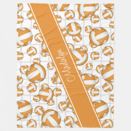 Manta Polar acento neto del patrón de voleibol de niñas blanca