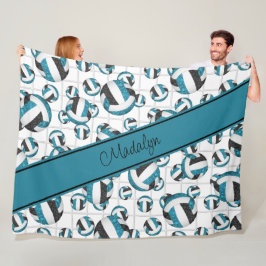 Manta Polar acento neto verde azulado del patrón de voleibol n