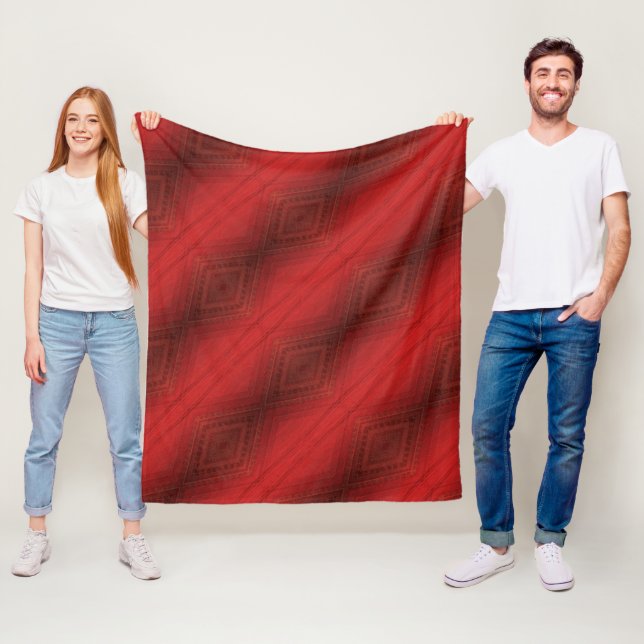 Manta Polar Aceptación | Patrón de Boho Ecléctico Rojo (In situ)