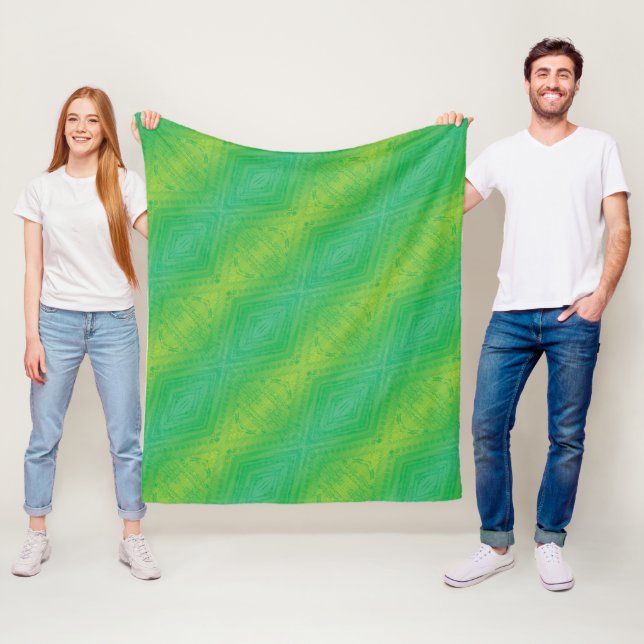 Manta Polar Aceptación | Patrón de Shibori azul verde amarillo (In situ)