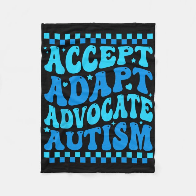 Manta Polar Aceptar Adaptación Defender Autismo Conciencia Mes (Anverso)