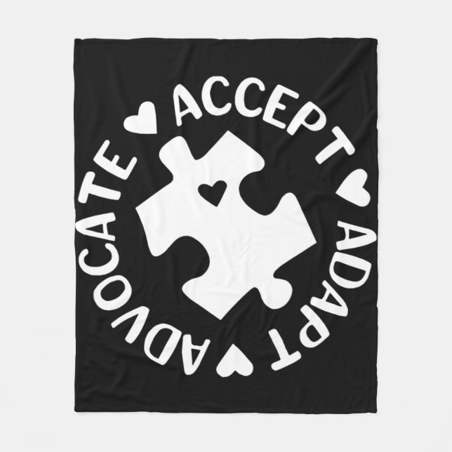 Manta Polar Aceptar advertencias de autismo de pieza de rompec (Anverso)