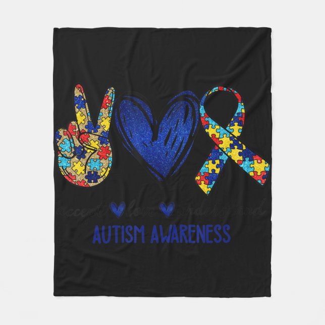Manta Polar Aceptar Entender el Amor Autismo Conciencia Autism (Anverso)