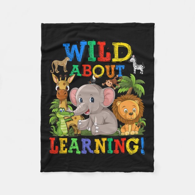 Manta Polar Acerca de aprender animales Safari se juntan de vu (Anverso)