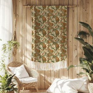 Manta Polar Acogedor boho con diseño Earthy Paisley