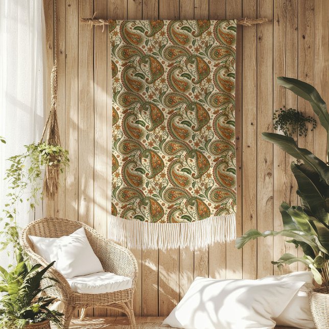 Manta Polar Acogedor boho con diseño Earthy Paisley (Cozy Boho Blanket with Earthy Paisley Design)