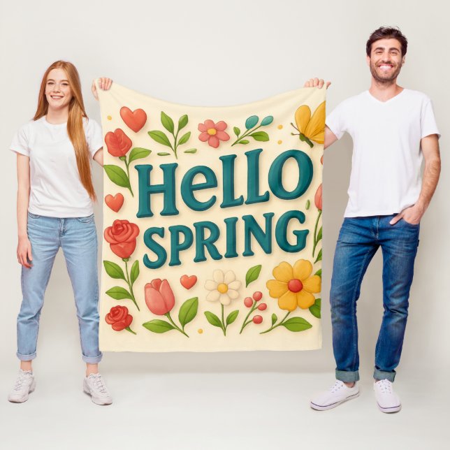 Manta Polar Acogedor en primavera - "Hola primavera" (In situ)