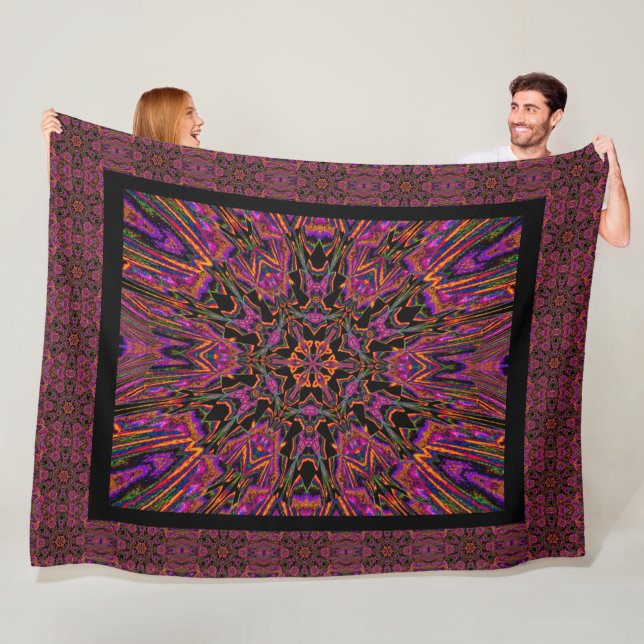 Manta Polar Acogedor estilo diurno bohemio negro (In situ)