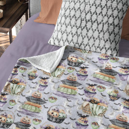 Manta Polar Acogedor Ilustracion acuático de Halloween