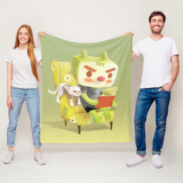 Manta Polar Acogedor tiempo de lectura con Mascota