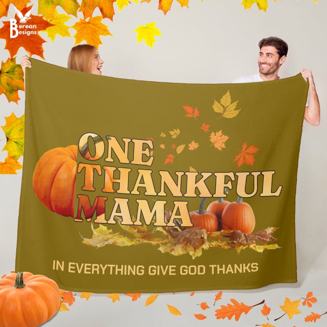 Manta Polar Acogedor UNO GRACIAS MAMÁ Christian Thankending (Cozy ONE THANKFUL MAMA Thanksgiving Fall Blanket with CUSTOMIZABLE Christian quote. Great mom gift.)