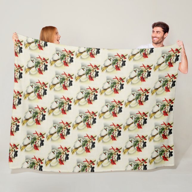 Manta Polar Acogedor viaje de invierno a Navidades de Snowman (In situ)