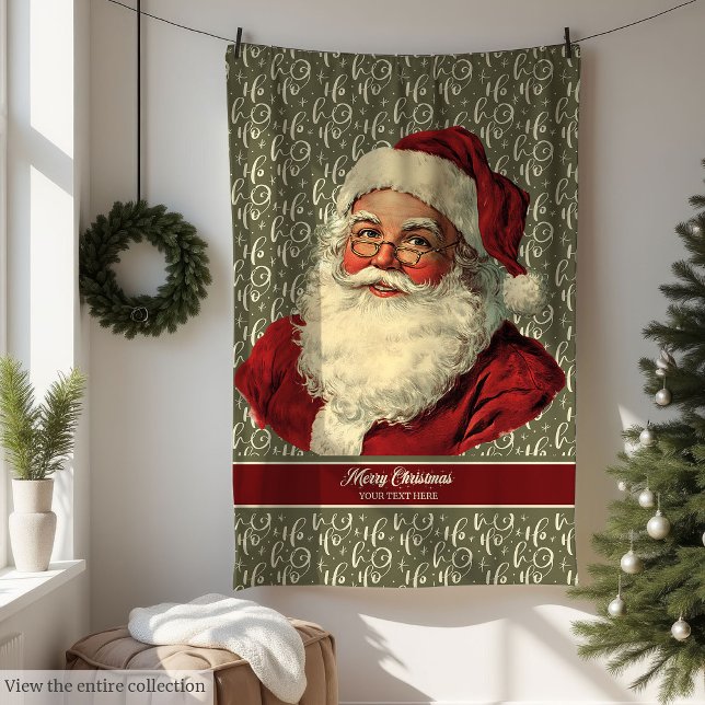 Manta Polar Acogedor y viejo tiempo Santa Claus festividad lan (Cozy Old Time Santa Claus Holiday Throw Blanket)