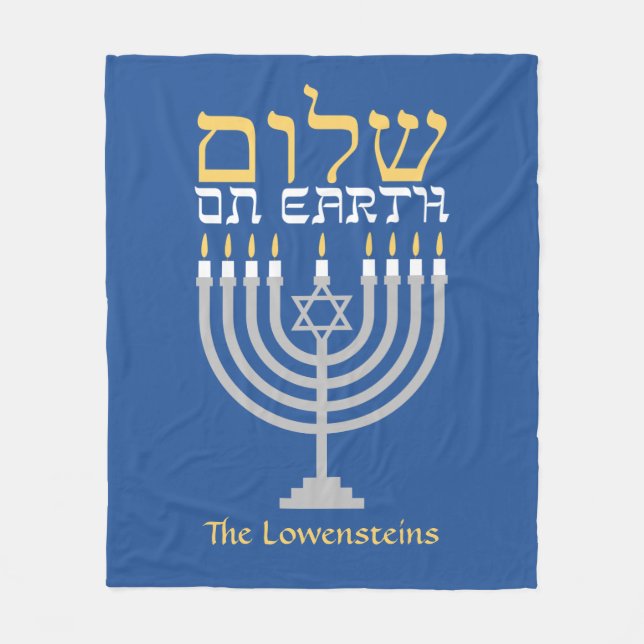 Manta Polar Acogedora paz en Hanukkah Shalom (Anverso)
