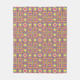 Manta Polar Acolchado cuadrado de la abuela coral retro modern