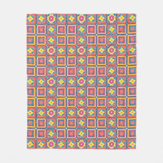 Manta Polar Acolchado cuadrado de la abuela coral retro modern