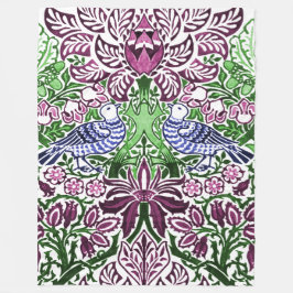 Manta Polar Acornados de flores de las aves de arte folclórico