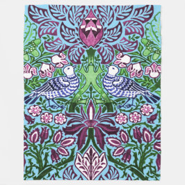 Manta Polar Acornados de flores de las aves de arte folclórico