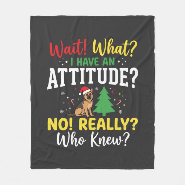 Manta Polar Actitud Humor Perro de Navidad (Anverso)