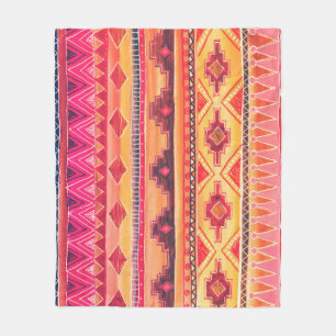 Manta Polar acuarela africana, patrón vibrante