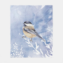 Acuarela Chickadee Winter Bird Wildlife Nature