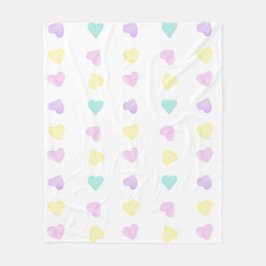 Manta Polar Acuarela Convo Heartz Blank Pastel