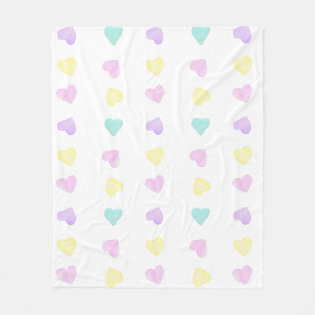 Manta Polar Acuarela Convo Heartz Blank Pastel (Anverso)