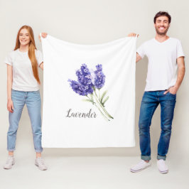 Manta Polar Acuarela de flores de lavanda