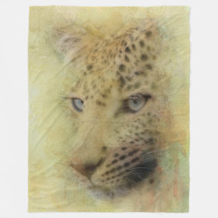 Manta Polar Acuarela de Leopardo Africano