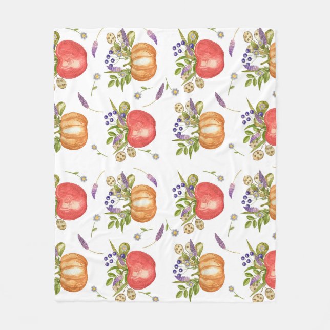 Manta Polar Acuarela De Otoño, Composición Sin Marea. (Anverso)