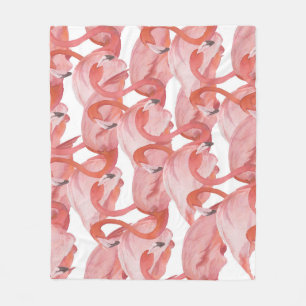 Manta Polar Acuarela Flamingo: Patrón sin foco