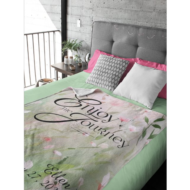 Manta Polar acuarela floral personalizada Disfruta del viaje (Subido por el creador)