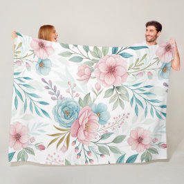 Manta Polar Acuarela floral soñadora