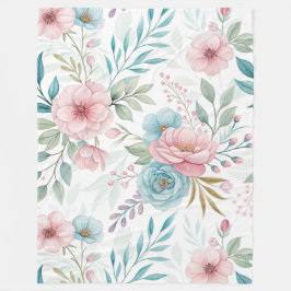 Manta Polar Acuarela floral soñadora
