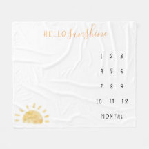 Acuarela "Hello Sunshine" Baby Milestone Fleece