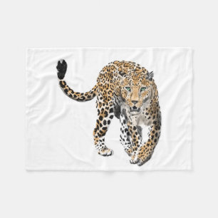 Manta Polar acuarela leopardo gato de la selva animal pintado 