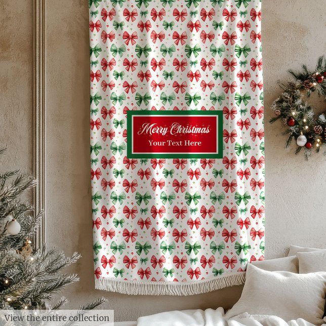 Manta Polar Acuarela personalizada alegre de Navidad (Personalized watercolor merry Christmas fleece wrap)