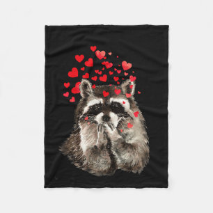Manta Polar Acuarela Raccoon que relata besos, arte animal abu