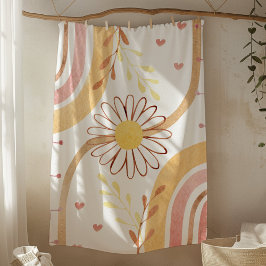 Manta Polar Acuarela Resumen Flor botánica y arcoiris