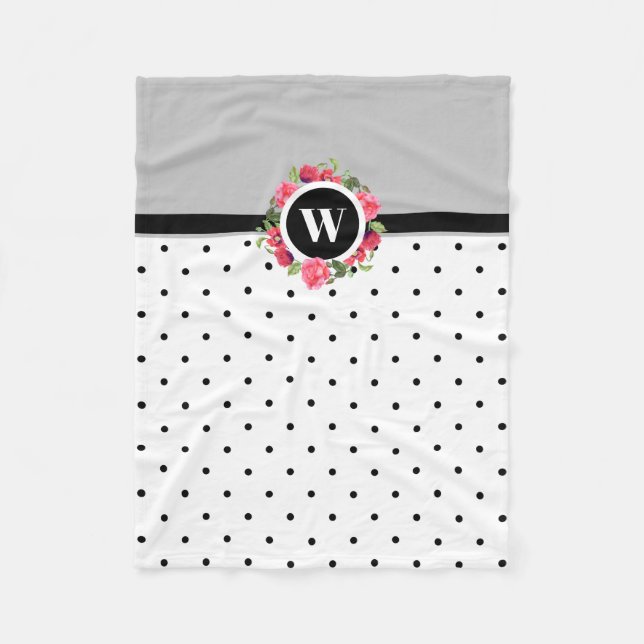 Manta Polar Acuarela Rojo Poppies Roses Rosa Rosado Correa Cír (Anverso)