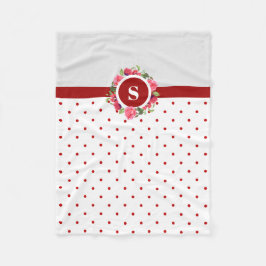 Manta Polar Acuarela Rojo Poppies Roses Rosa Rosado Correa Cír