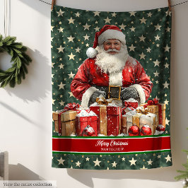Manta Polar Acuarela Santa Blanket para regalo de Navidades