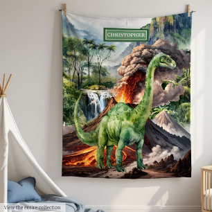 Manta Polar Acuarela T-Rex Dinosaur Blanket Personalizada
